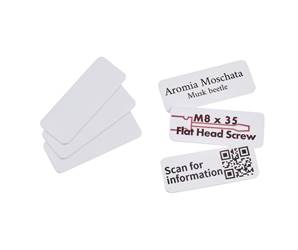 Étiquettes PVC Adhésives 18 x 45 mm, lot de 50 pièces